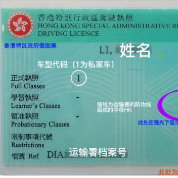 内地驾驶证换香港驾驶证